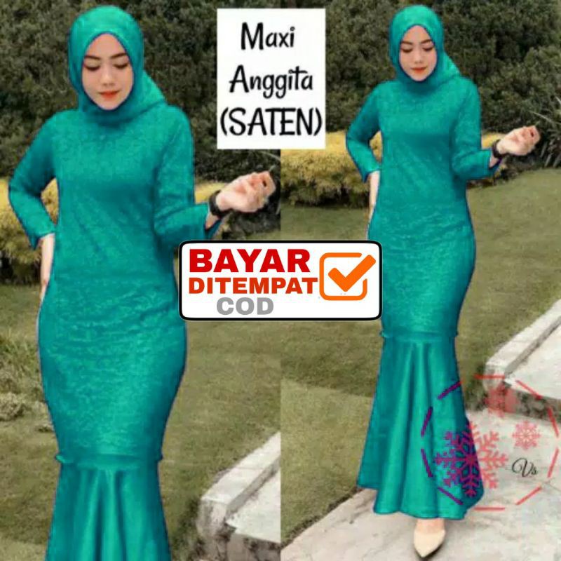 gamis duyung satin/gamis mewah/kondangan/seragam/brukat