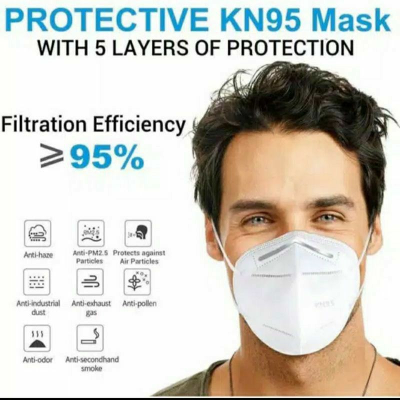 Masker KN95 KN 95 Medis Disposable Surgical Mask Earloop / Face Mask KN95 Ijin DEPKES RI CE &amp; FFP2