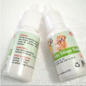 K&amp;J obat tetes telinga 10ml obat tetes telinga radang kucing/anjing