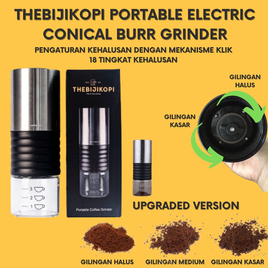 coffee grinder penggiling kopi portable elektrik by thebijikopi