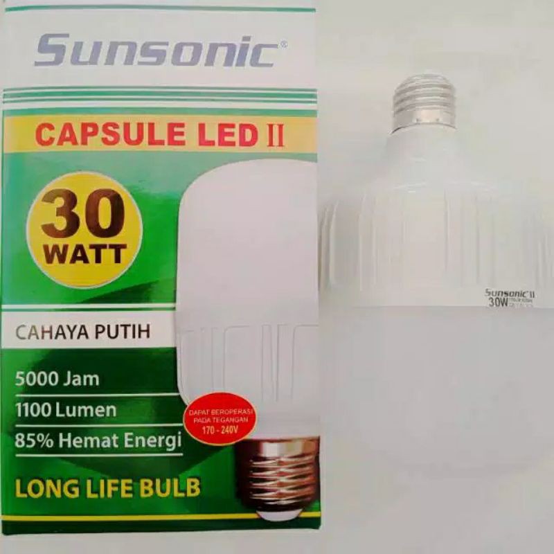 Bola Lampu LED Sunsonic 30 Watt Model Tabung