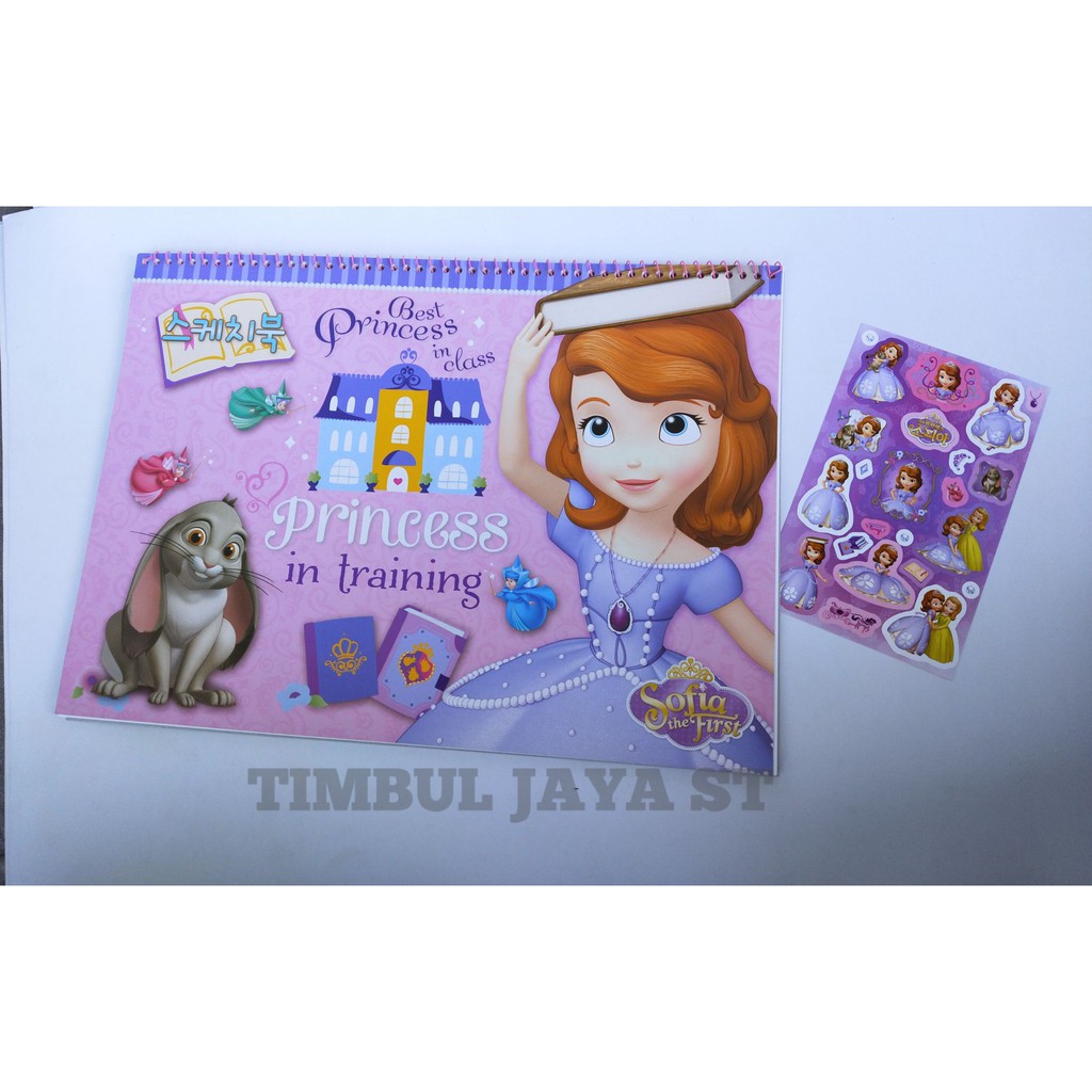 

Buku gambar spiral sketch notebook korea karakter hello kitty, sofia, pinggo