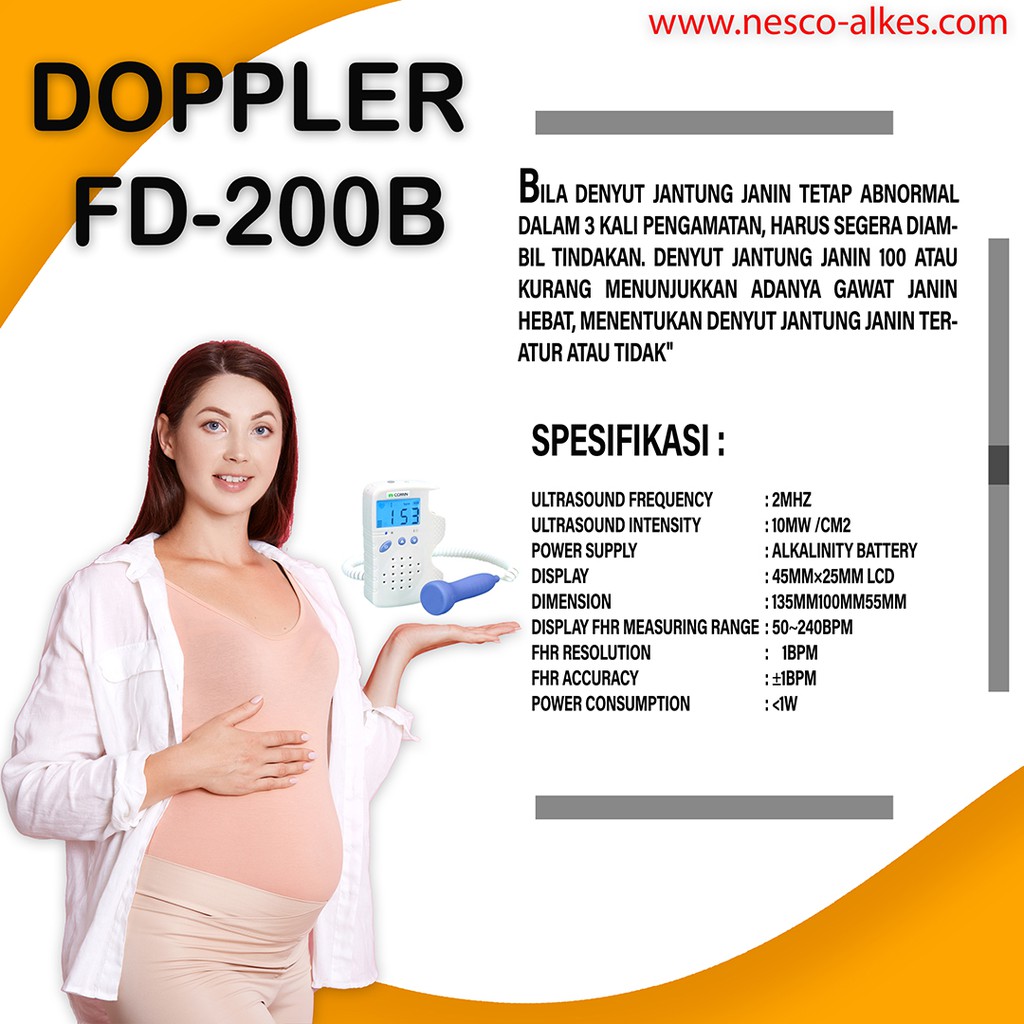 Nesco Fetal Doppler FD-200B, FD-200C, FD-300G alat Pemeriksaan untuk menilai keadaan jantung janin