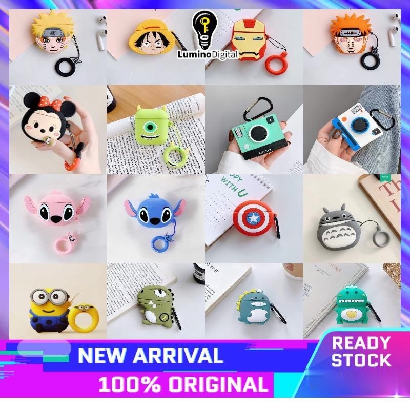 【COD】Silicon Macaron Lucu Case Airpods Case Gen 2 and Gen1  Softcase Airpods Original  Case Airpods Starbucks Doraemon Dinasour Night Evil