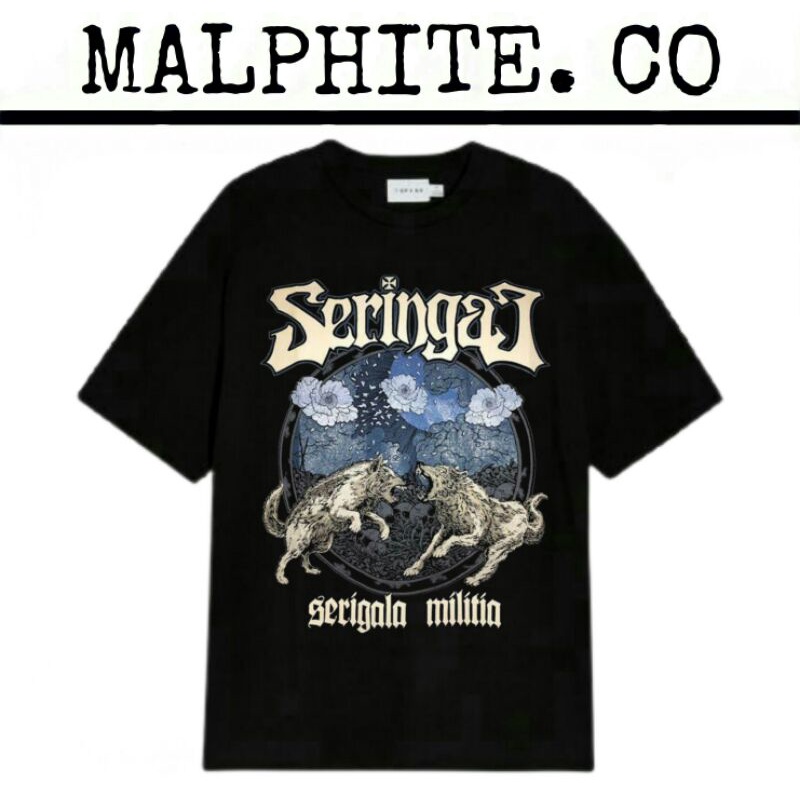 Kaos Baju Tshirt Seringai Serigala Militia Tee Lagu Band Musik Lokal Merch Heavy Metal Punk Rock And