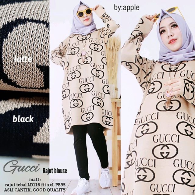 Guci Blouse Tunik Rajut Big Size