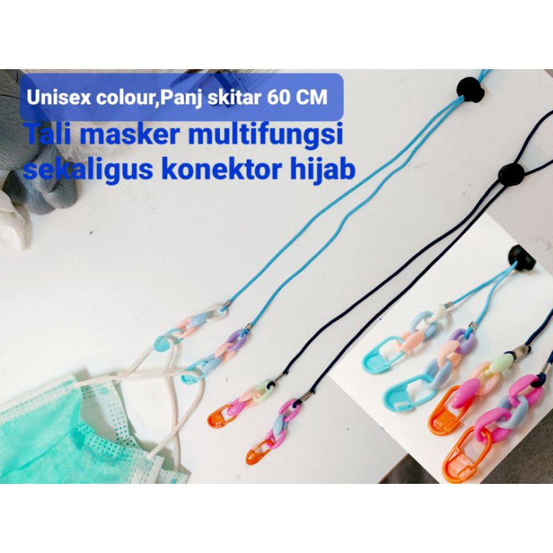 tali masker unisex murah serbaguna bisa connector hijab konektor rantai plus stopper