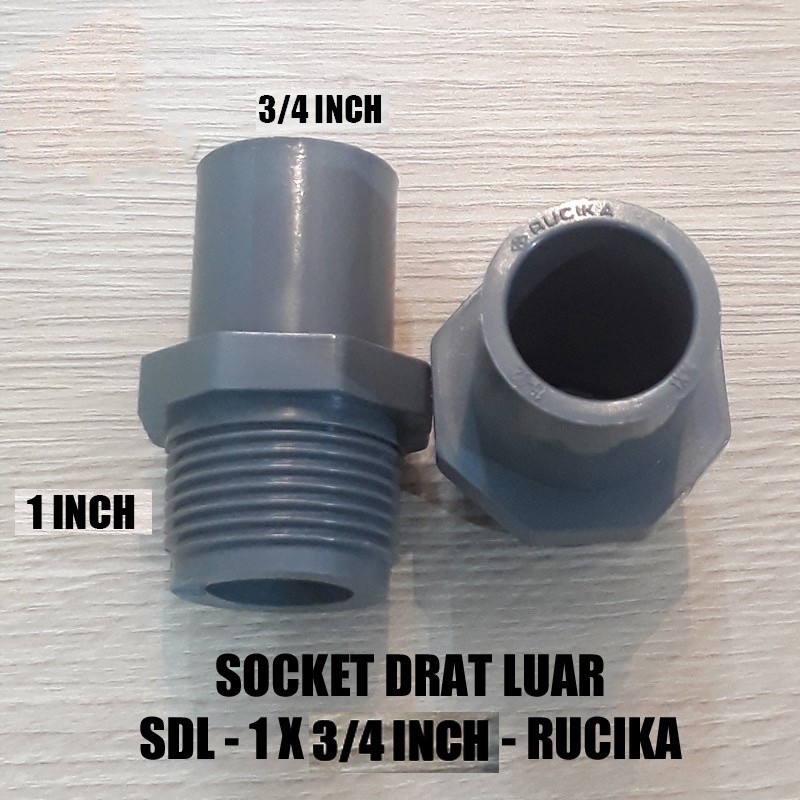 GROSIR - FITTING - SOCKET DRAT LUAR - SDL - 1 X 3/4 INCH - AW - RUCIKA