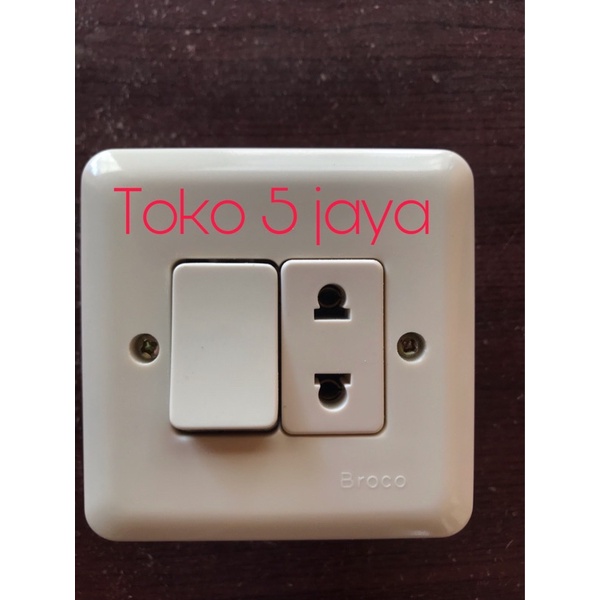 saklar + stopkontak broco / saklar broco / stopkontak / saklar combinasi broco