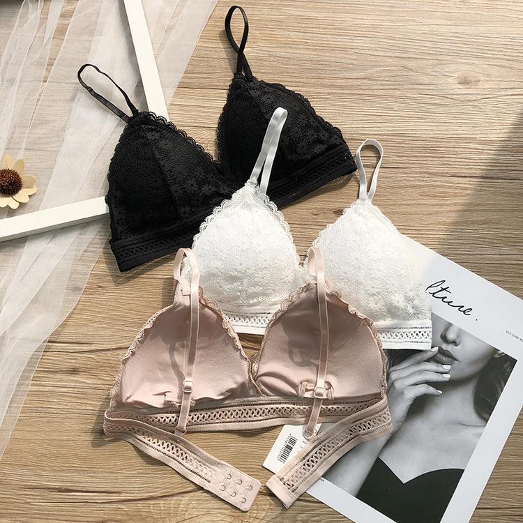 ❀ Chingu ❀ PW095 COD Bra Busa Wanita Bahan Lace Lembut Cantik Seksi Tanpa Kawat BH Import Surabaya