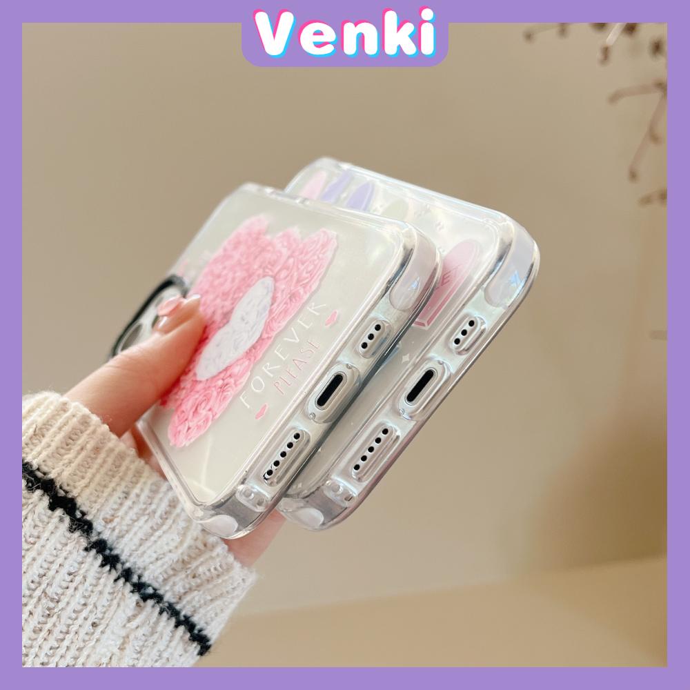 iPhone Case Silicone Soft Case Clear Case Thickened Shockproof Protection Camera Love Bear Cute Compatible For iPhone 11 iPhone 13 Pro Max iPhone 12 Pro Max iPhone 7 Plus iPhone xr