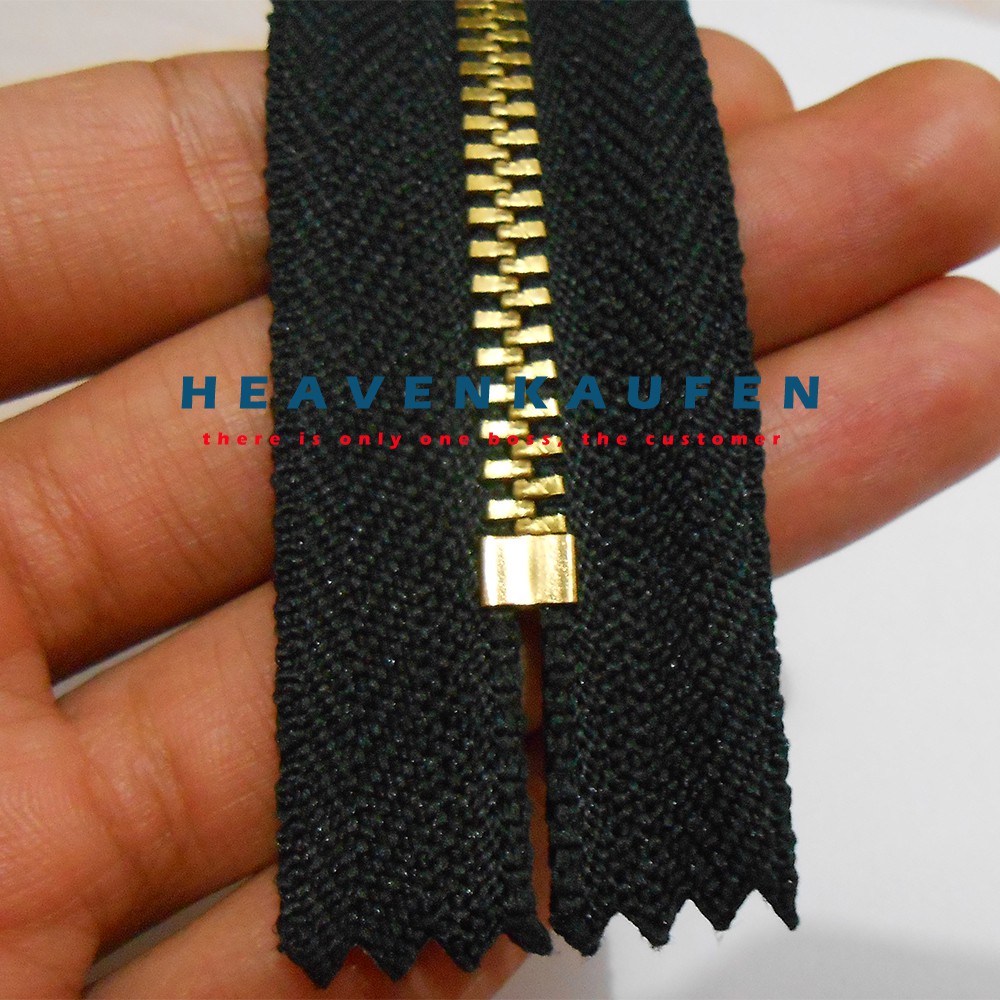 Resleting/Zipper Celana Jeans Besi YEE 12,7 cm (5 inch) Hitam-Gold