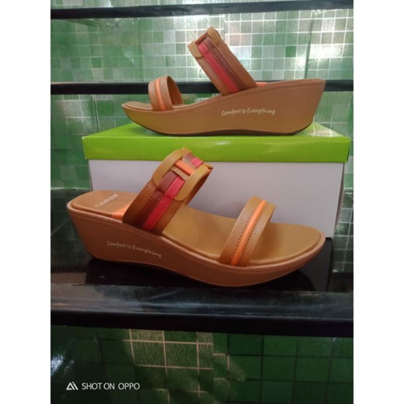 Sandal fashion wanita original GAINER TERBARU SQ 86 Tan 36-40