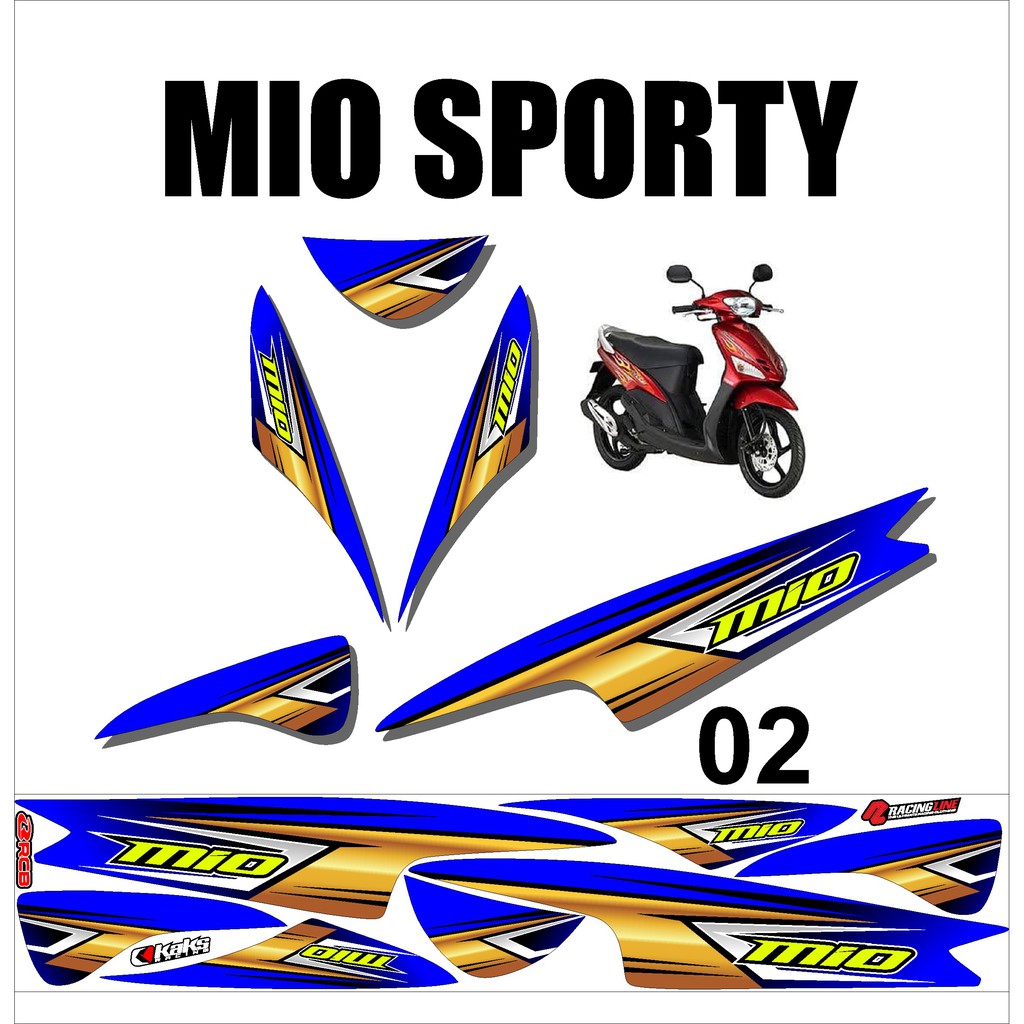 Stiker Sticker Striping Motor Variasi Yamaha MIO SPORTY Racing Murah Desain DS MIO - 2