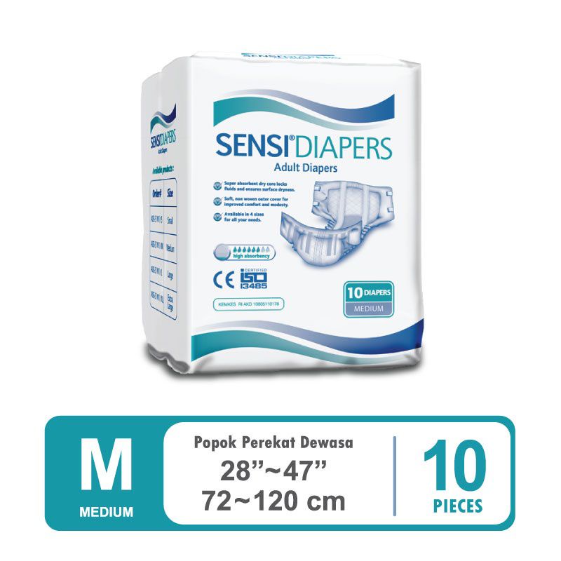 SENSI ADULT DIAPERS M 10 POPOK PEREKAT DEWASA ADULT DIAPERS