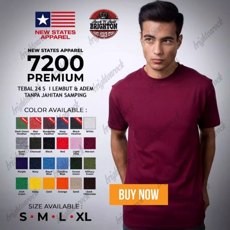 Kaos Polos NSA 7200 Premium S M L XL XXL XXXL