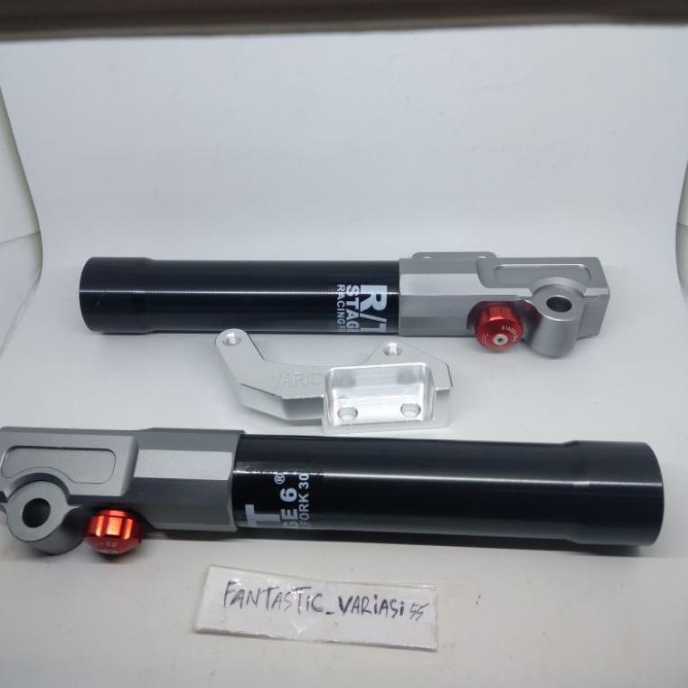 U2W6 BOTTOM SHOCK DEPAN RT STAGE 6 PLUS BREKET 2 PISTON BEAT-VARIO 110-VARIO 125-VARIO 150-SCOOPY ZE