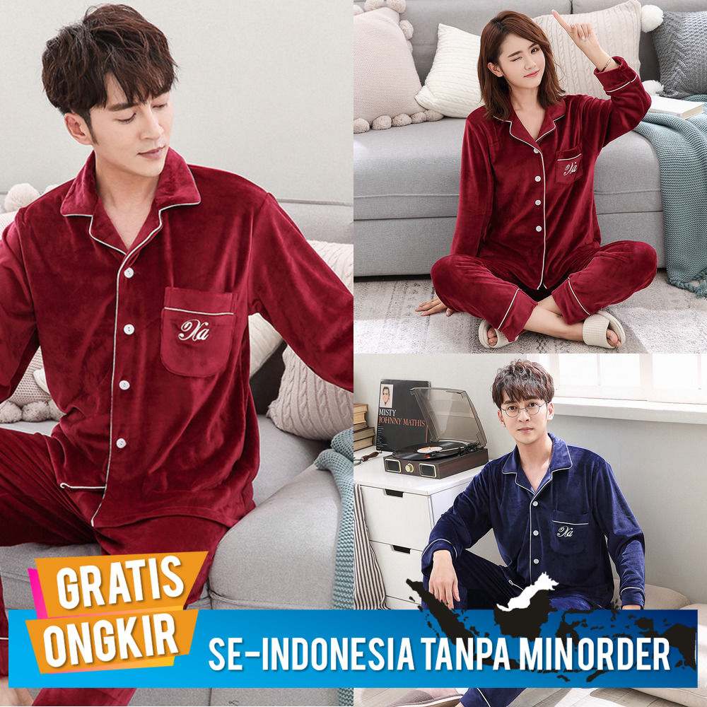 Baju Tidur Wanita Terbaru 2020 Double Faced Island Velvet Korea Pria dan Wanita
