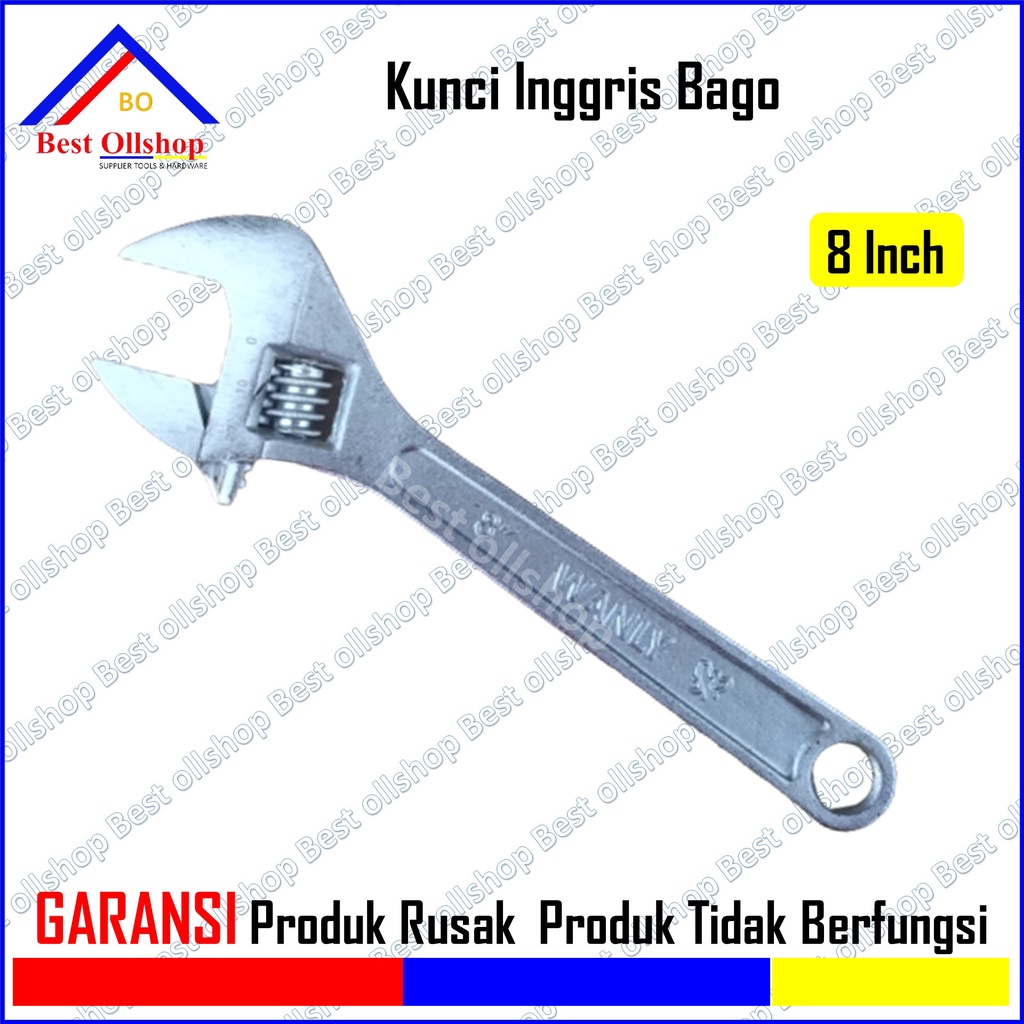 Kunci Bago 8 inch / Kunci Konci inggris Ingris Bako Bagong 8 inch Mini Hex Kecil Adjustable Wrench 200 MM RRT