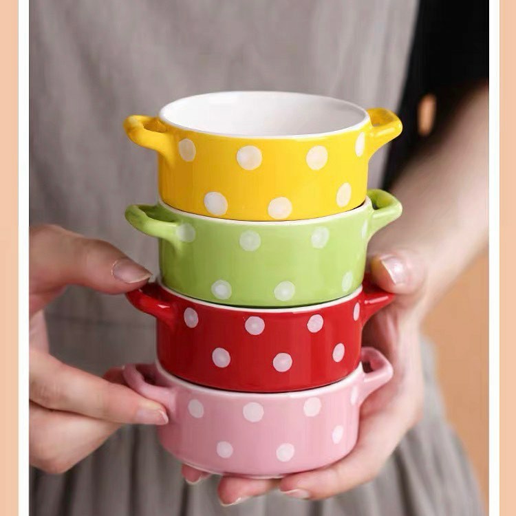 MANGKOK ZUPPA SUP MINI MOTIF POLKADOT KERAMIK IMPOR/MANGKOK MINI POLKADOT/BOWL SOUP ZUPPA POLKADOT