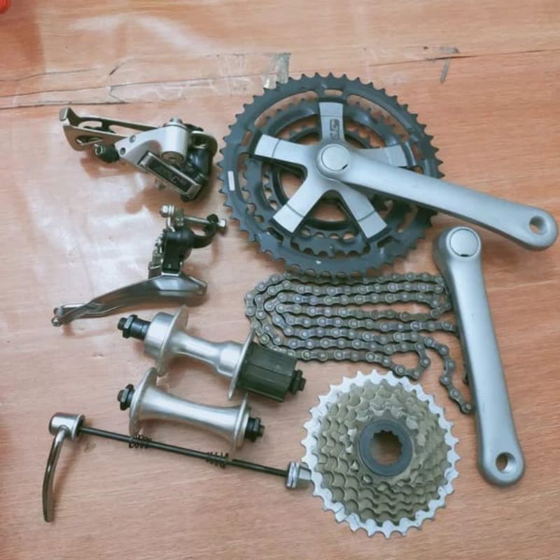 mini Groupset shimano 7 speed altus jadul,gear set vintage-Mini Groupset altus 7 speed Vintage