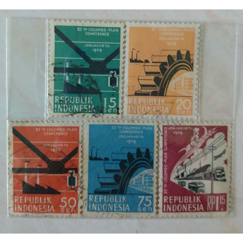 

Perangko Konferensi Kolombo Tahun 1959 Set Lengkap 5pcs Used