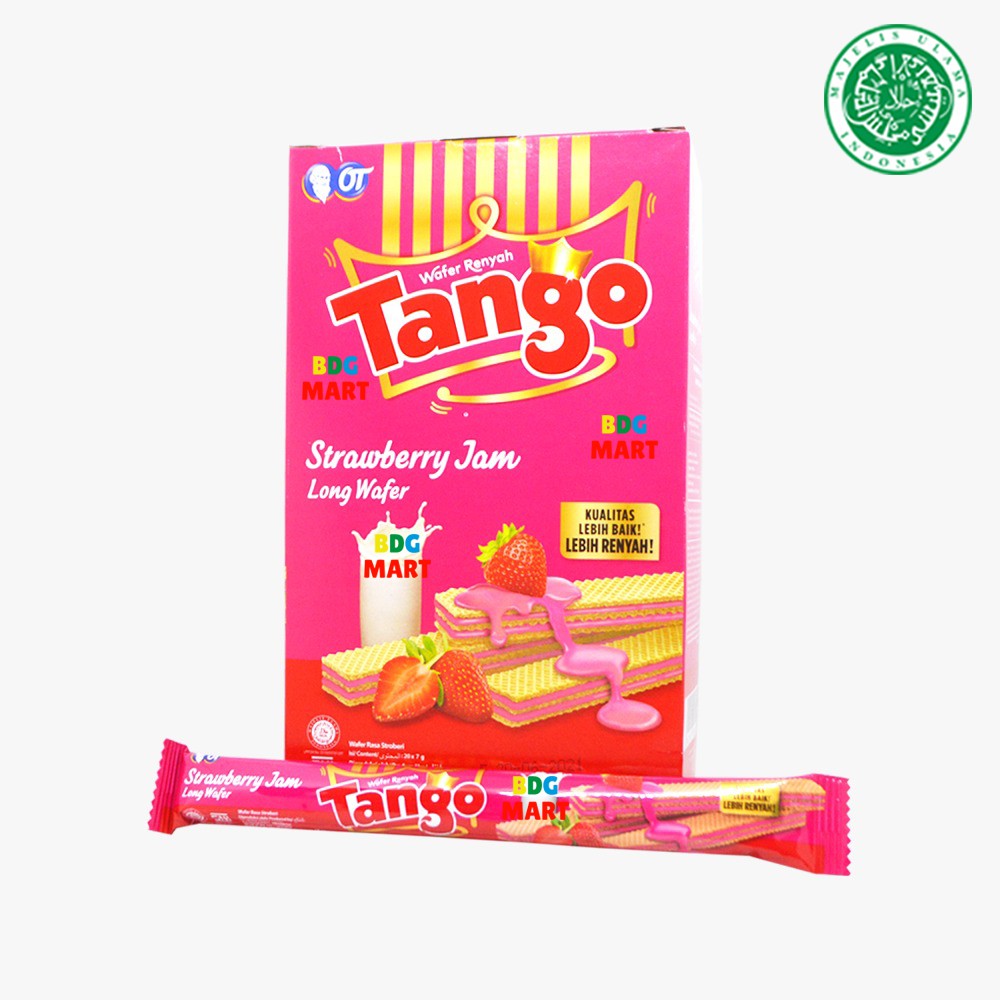 

BOX Tango Long Wafer Strawberry Jam Wafer Tango Rasa Stroberi Halal MUI - 20pcs x 7gr