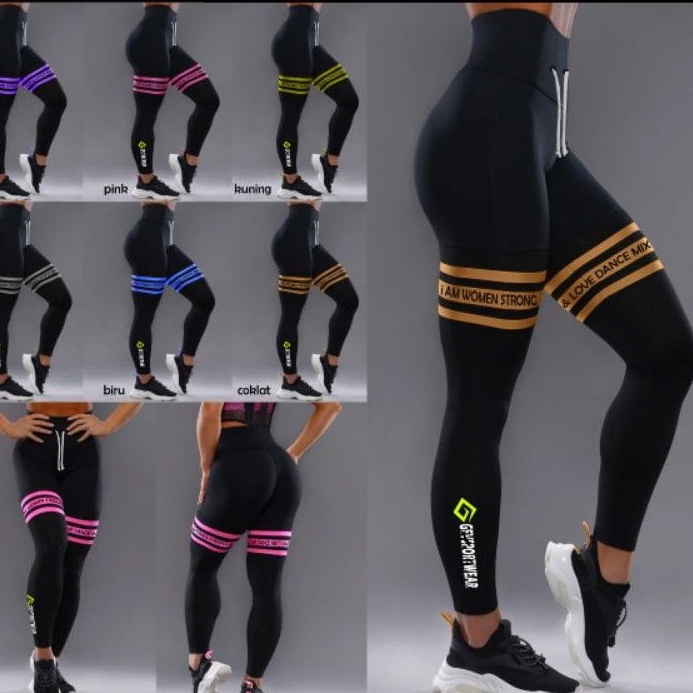 LEGGING WOMEN STRONG / GEVSPORTWEAR / CELANA GYM SENAM YOGA AEROBIC ZUMBA PILATES / BAJU OLAHRAGA