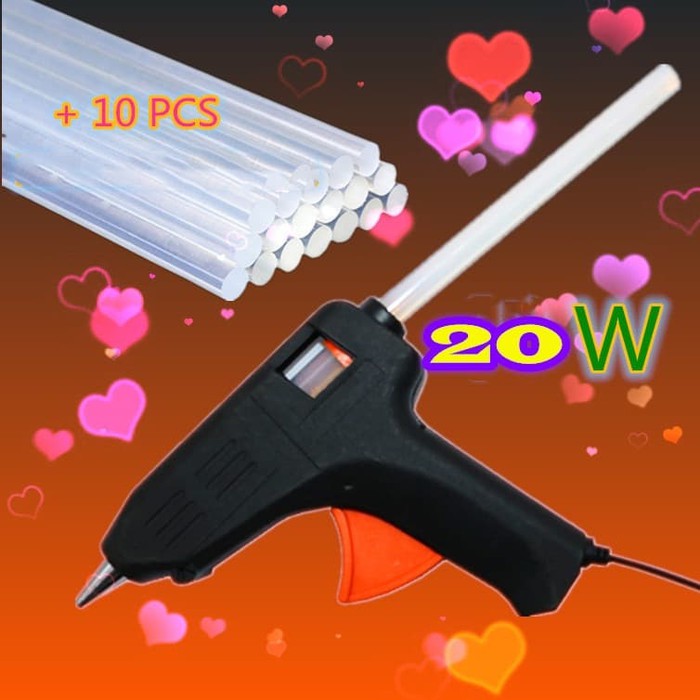 

Nagada Alat Lem Tembak Glue Gun 20W + 10pcs Lem Bakar Cair / Lem Lilin