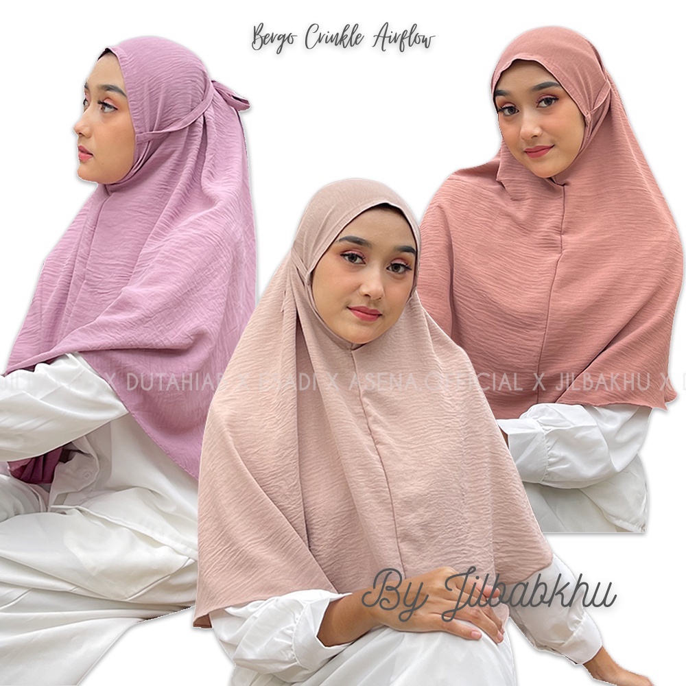 NEW !!! BERGO COTTON CRINKLE / HIJAB CRINKLE AIRFLOW / BERGO CRINKLE