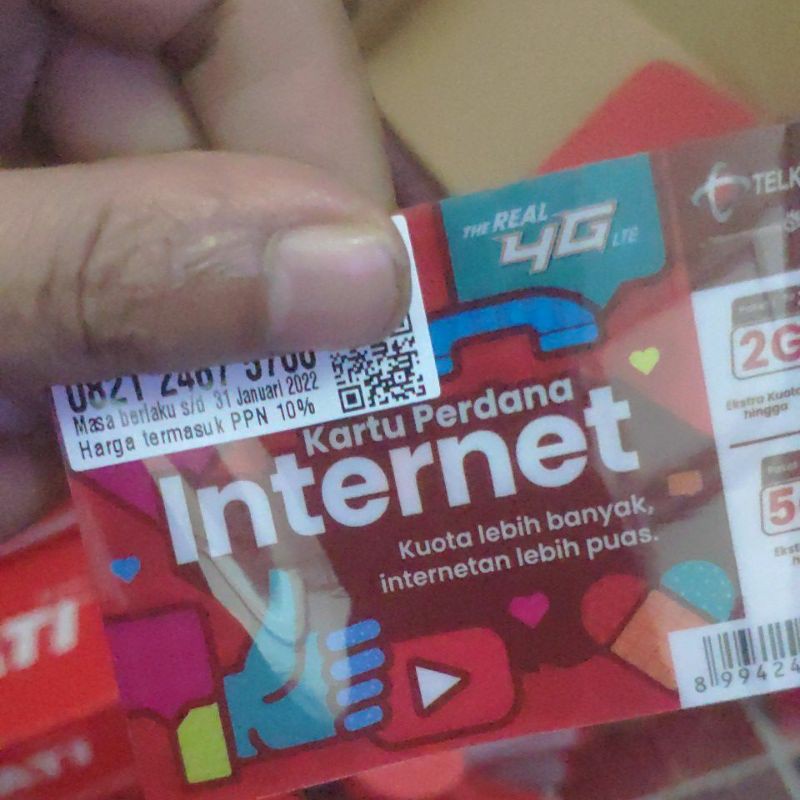 Kartu perdana telkomsel simpati red 4g lte 0k segel exp  2022 murah meriah acak belakang-Full acak