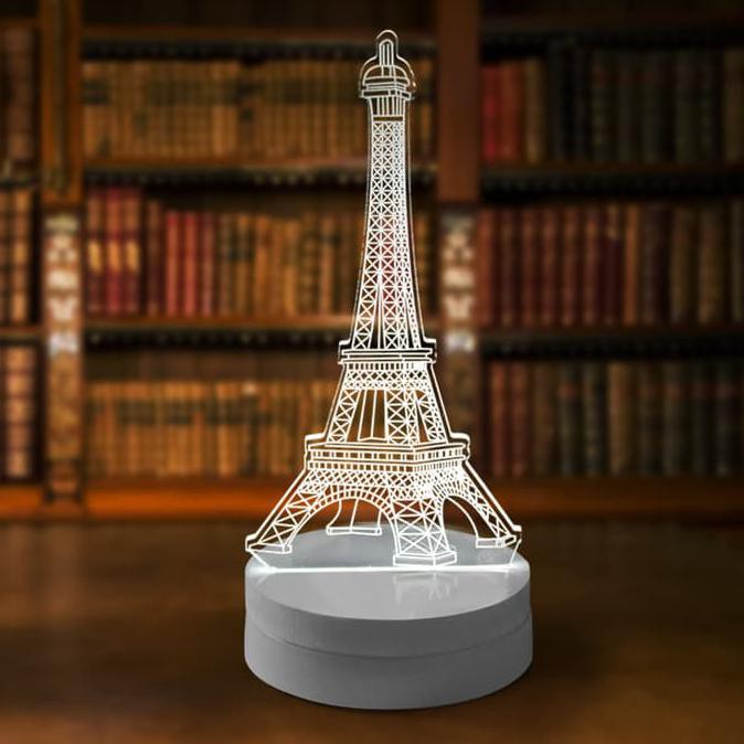 Sale Lampu Hias Menara Eiffel 3D Led Transparan