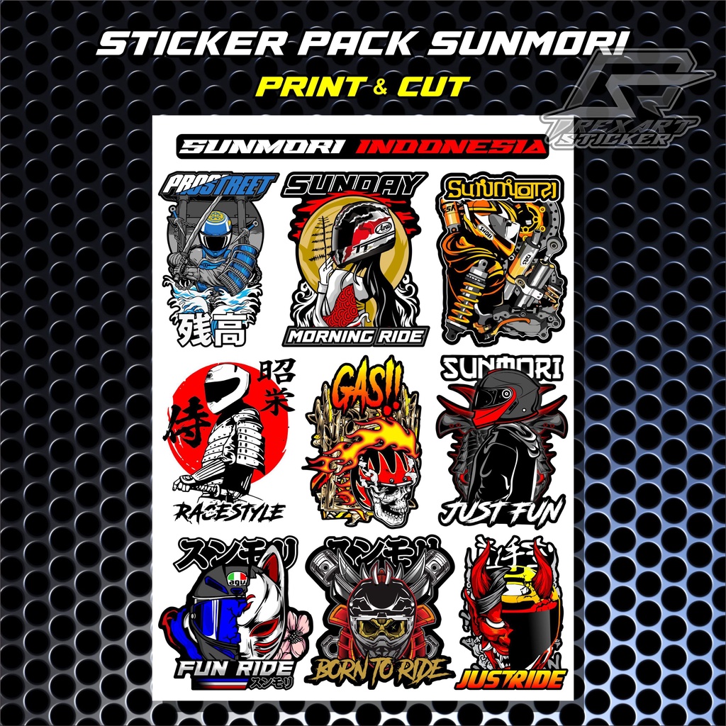 Sticker Print cut Stiker racing Pack stiker motor Variasi Sunmori