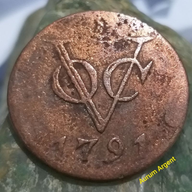 SVOC.25-- 1 PC KOIN TEMBAGA KUNO ASLI DOIT VOC TH 1791. --- COPPER COIN ---