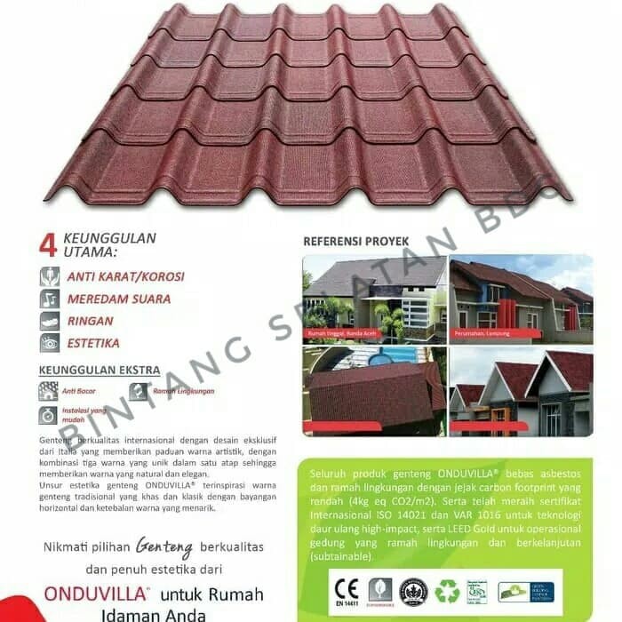 ATAP SIRAP BITUMEN ONDUVILLA ONDUVILA 1060MM X 400MM roofing ONDUVILA