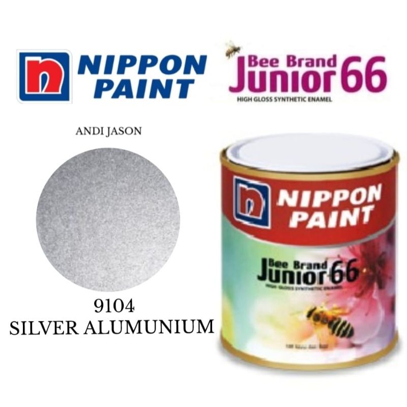 CAT BEE BRAND JUNIOR 66  0.94 LITER NO 9104 SILVER ALUMUNIUM CAT MINYAK KAYU DAN BESI