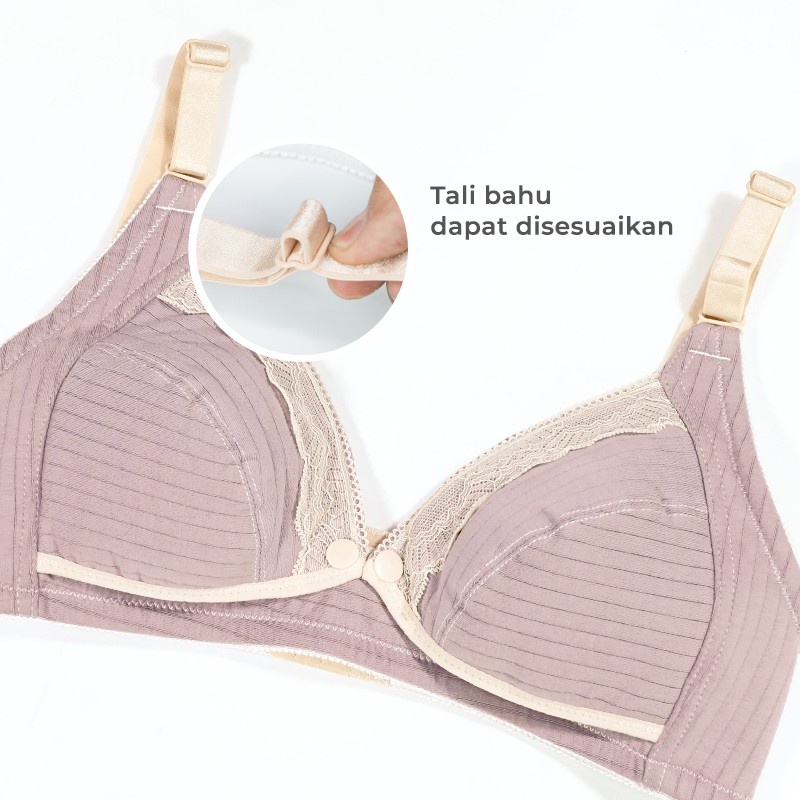 MOOIMOM Basic Bra Hamil &amp; Menyusui Bukaan Depan Lace Front Buckle