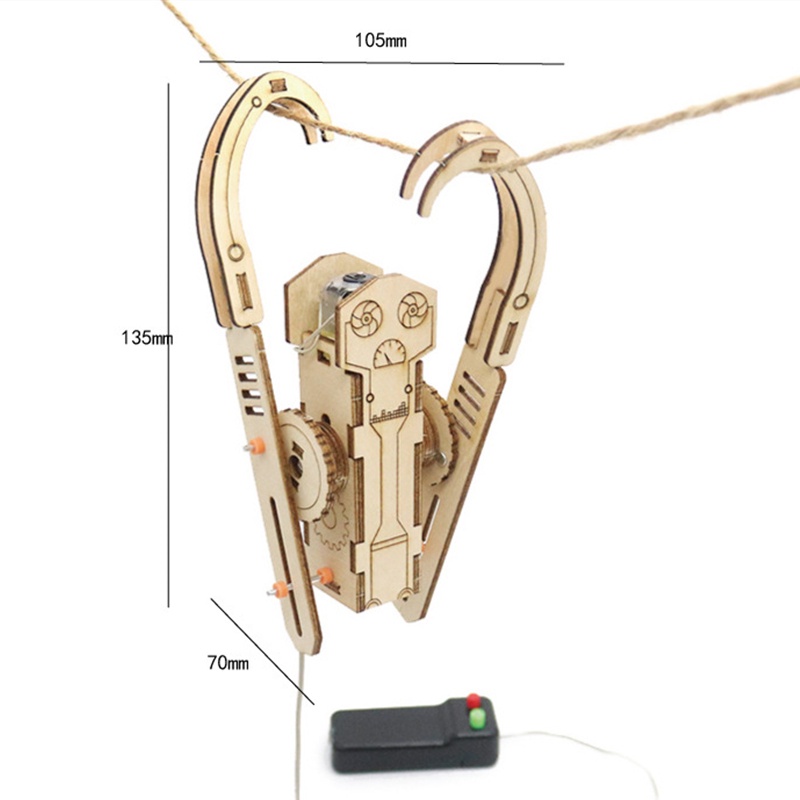 Mainan Robot Kayu Elektrik Handmade DIY Untuk Edukasi Sains Anak