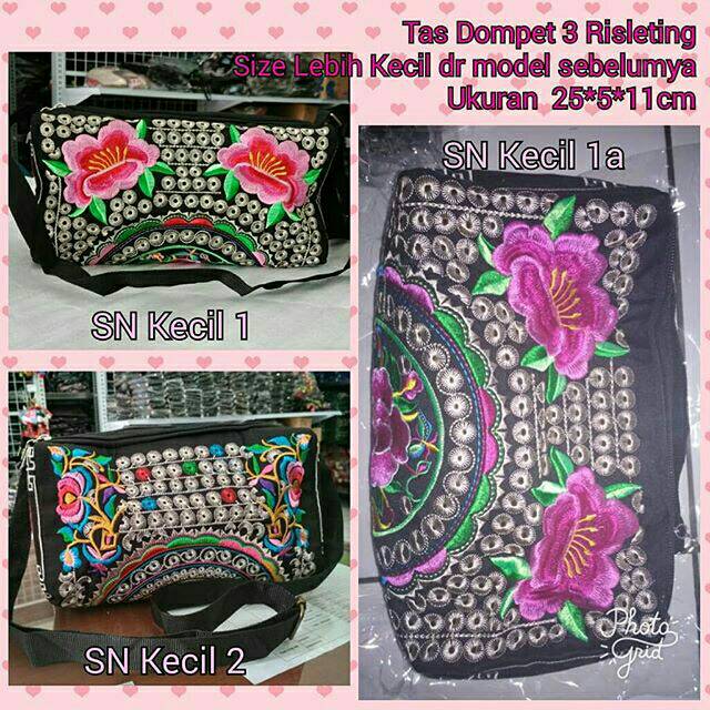 Tas selempang bordir THAILAND 3 risleting kecil