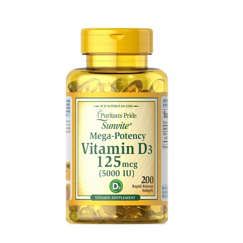 Puritan Sunvite High-Potency Vitamin D3 isi  200 Softgels