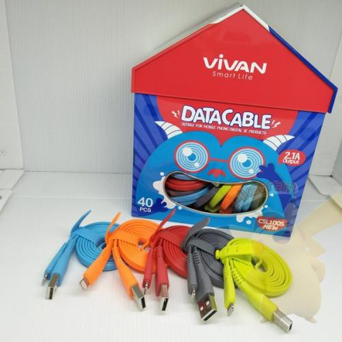 Kabel Charger Lightning VIVAN CSL100 2.4A FULL Data Cable