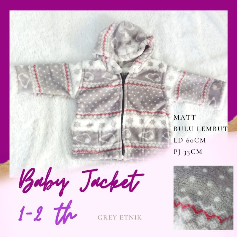 Jaket Bayi Usia 1-2 tahun / jaket bayi lembut-7