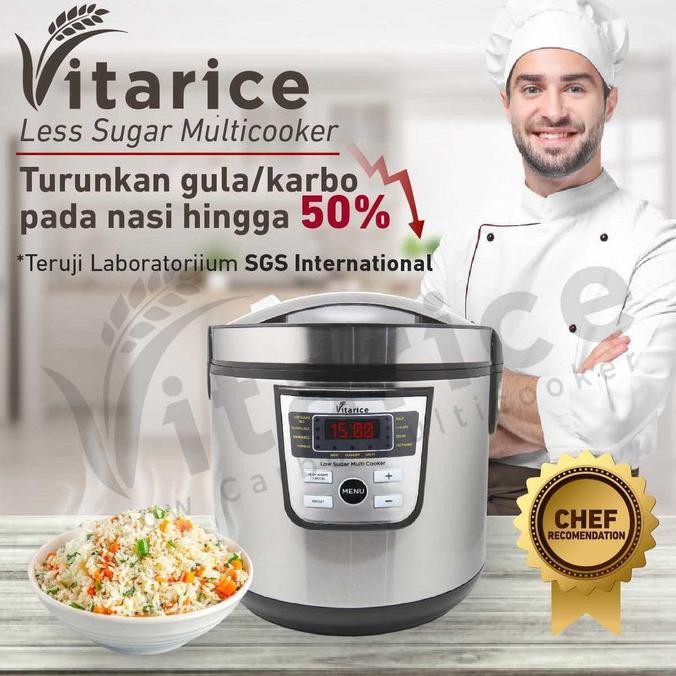 NEW / VITARICE Low carbo rice cooker untuk diabetes / obat diabetes / BERKUALITAS