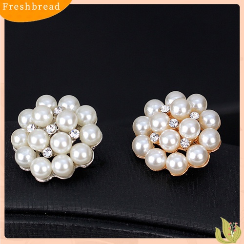 [ TERLARIS]Flower Rhinestone Imitation Pearl Brooch Pin DIY Bridal Wedding Bouquet Decor