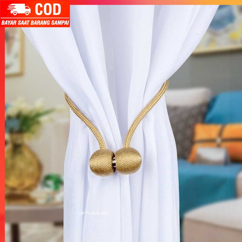 (100% BARANG ORI) Arbitrary Tali Pengikat Tirai Gorden Magnetic Curtain Clip 2 PCS - A66