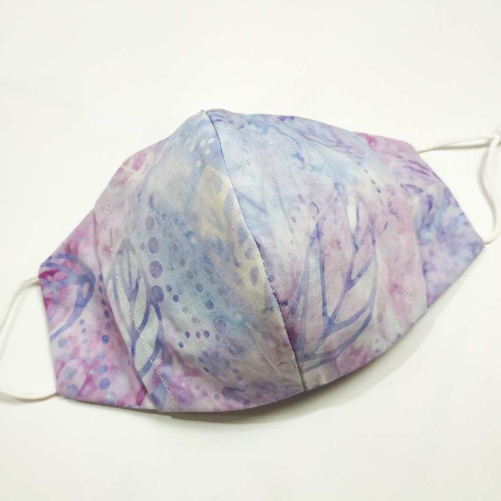Masker Katun Batik Bali ( TIE DYE PINK UNGU )