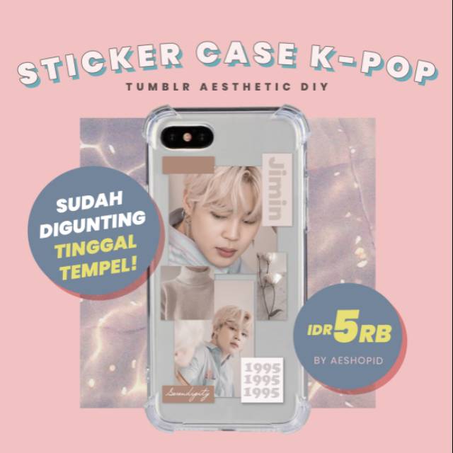 (BT-001) BTS soft aesthetic DIY sticker set stiker case aesthetic murah hp universal kpop