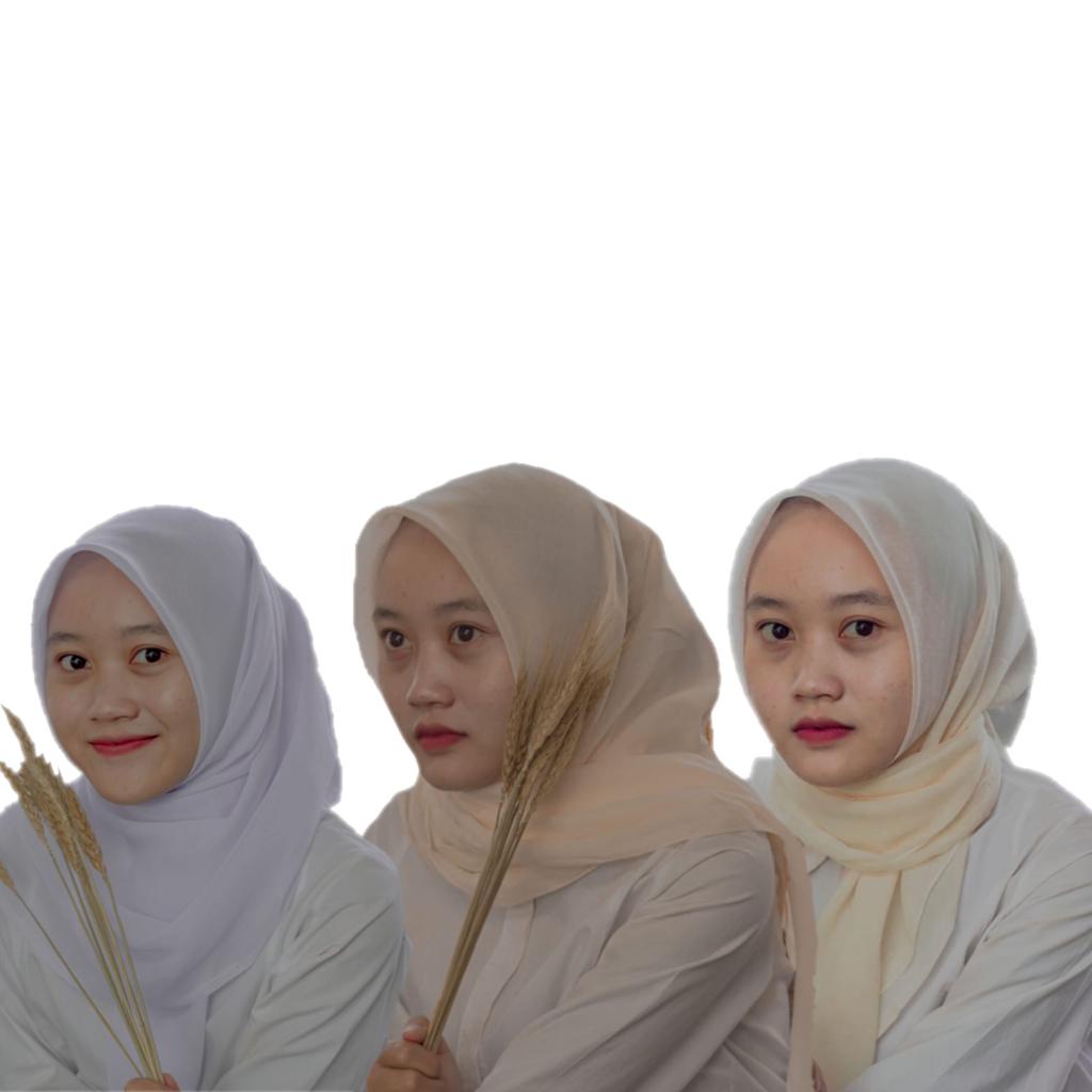 Daily Hijab - Kerudung Segiempat - Paris Basic Premium by Devisascarf - warna putih, whip cream dan 