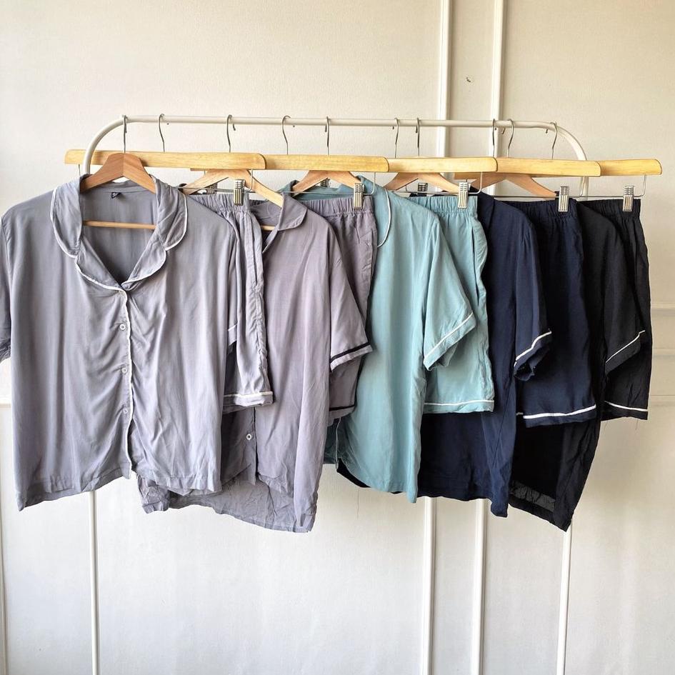 [SCS] (1 SET) UNIQLO Homewear Shorts Set - Atasan dan Bawahan - Baju Rumah Celana Pendek - Baju Sant