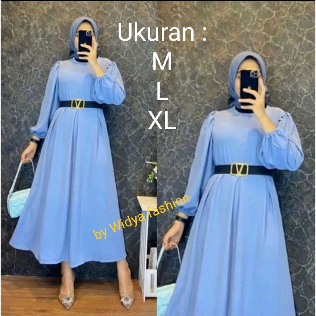 Gamis Midi Terbaru / Camila Midi Dress Bahan Crinkle Airflow Premium / Gamis Wanita Pesta Lebaran Terbaru Crinkle / Long Dress / COD